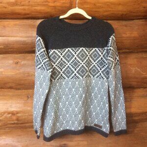 Sherpa Adventure Gear Women Large Gray Wool Alpaca Blend Outdoor Nordic Sweater